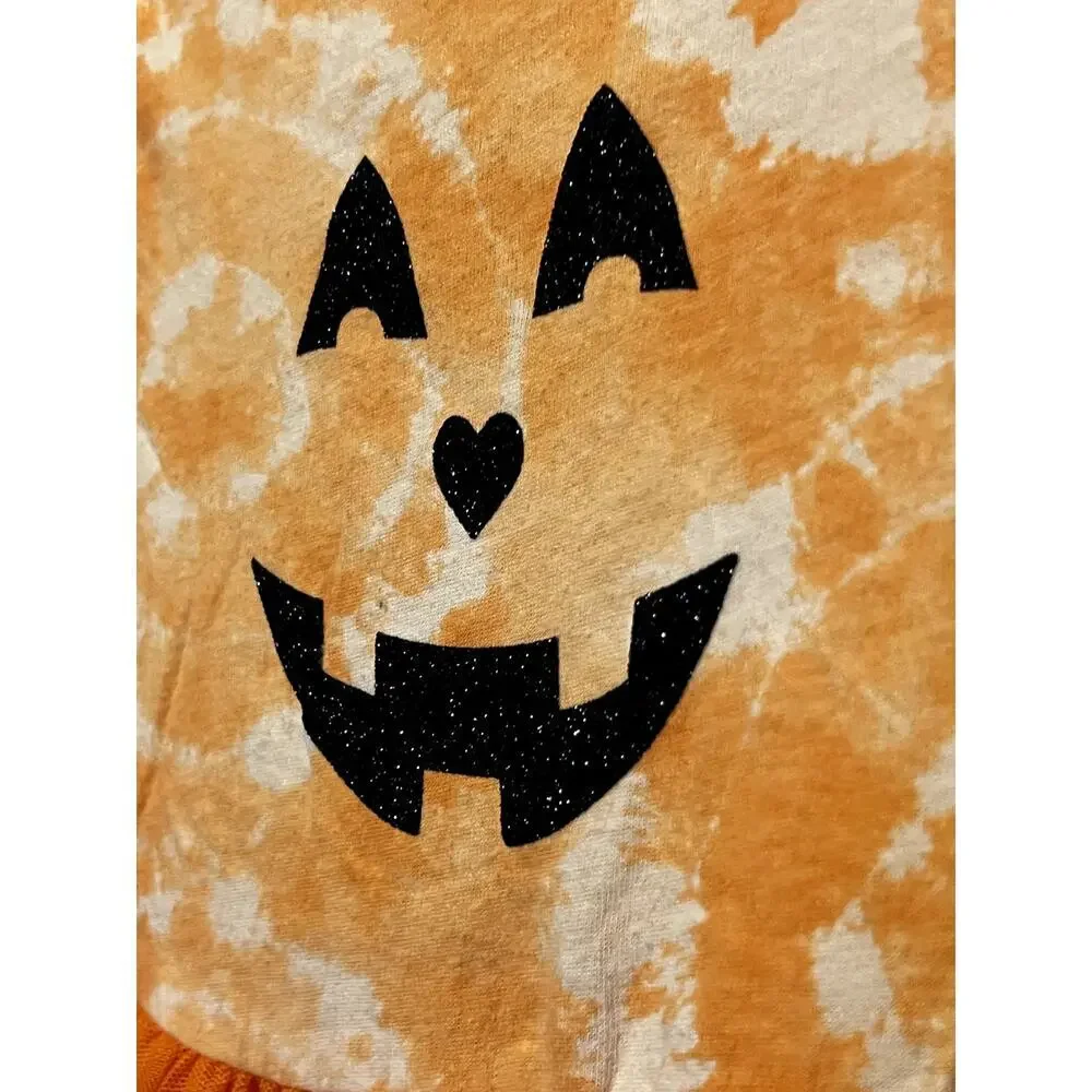 Jumping Beans Orange Tie Dye Jack O Lantern Dress Size 3T